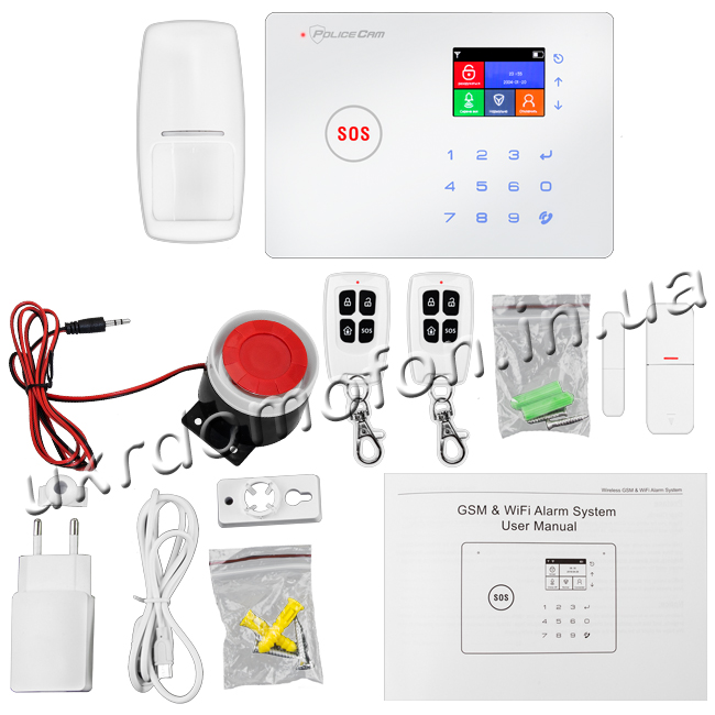 Комплектация Wi-Fi GSM сигнализации Smart & Safe 868 PoliceCam