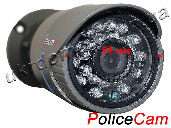 объектив AHD камеры видеонаблюдения PoliceCam PC-413 с ИК подсветкой
