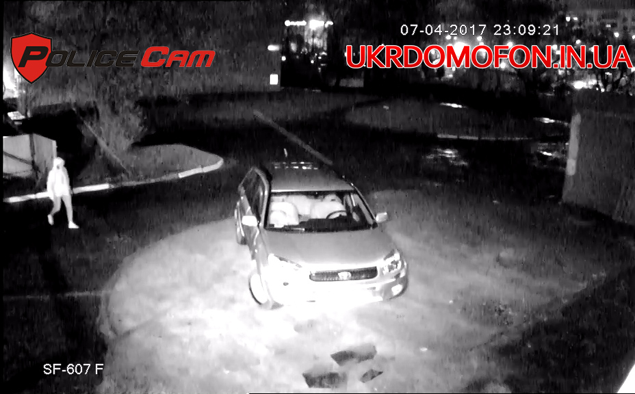 Фото: Ночная фотозапись с аналоговой купольной камеры PoliceCam PC-307 Sony UTC для уличного видеонаблюдения
